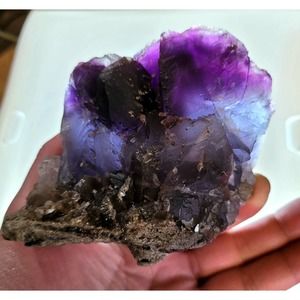 Fluorite Crystal with calcite quartz